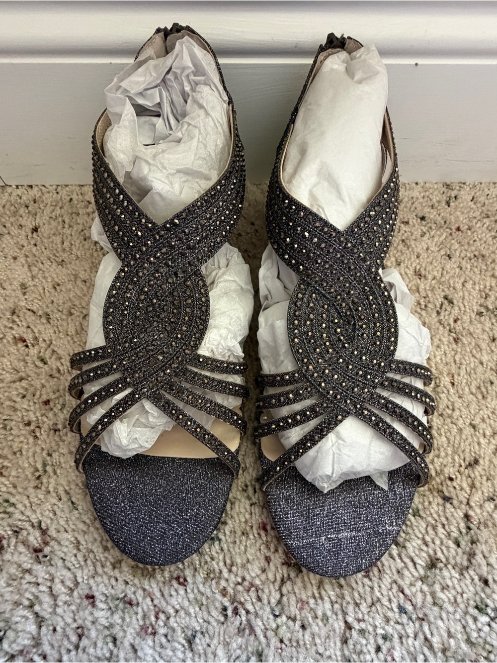 Charter Club Ginifurf Pewter Strappy Women's Dress Sandals - Picture 2 of 6
